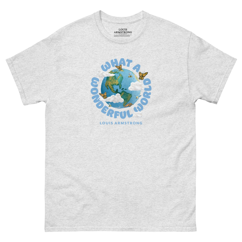 WHAT A WONDERFUL WORLD' PLANET EARTH SHIRT – ASH - Louis Armstrong