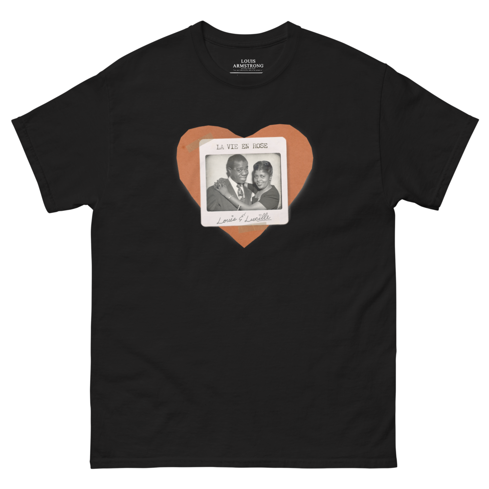 Louis & Lucille- ‘La Vie En Rose’ Heart Black T-Shirt
