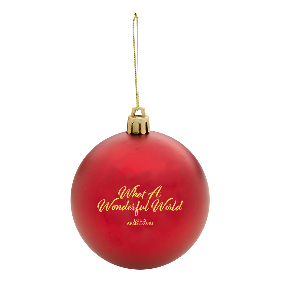 What Wonderful World Red Ornament Front