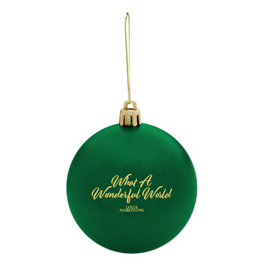 What a Wonderful World Green Ornament Front
