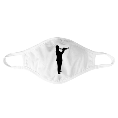 Louis Armstrong Silhouette Face Mask White