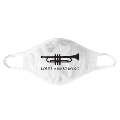Trumpet Silhouette Face Mask White
