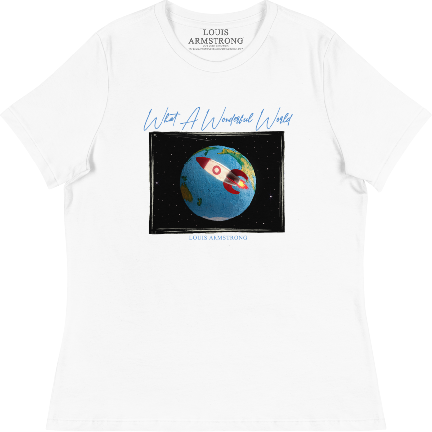 Ladies What A Wonderful World Globe T- Shirt