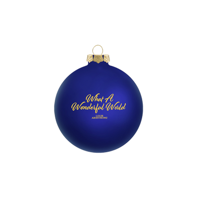What A Wonderful World Blue Ornament Front