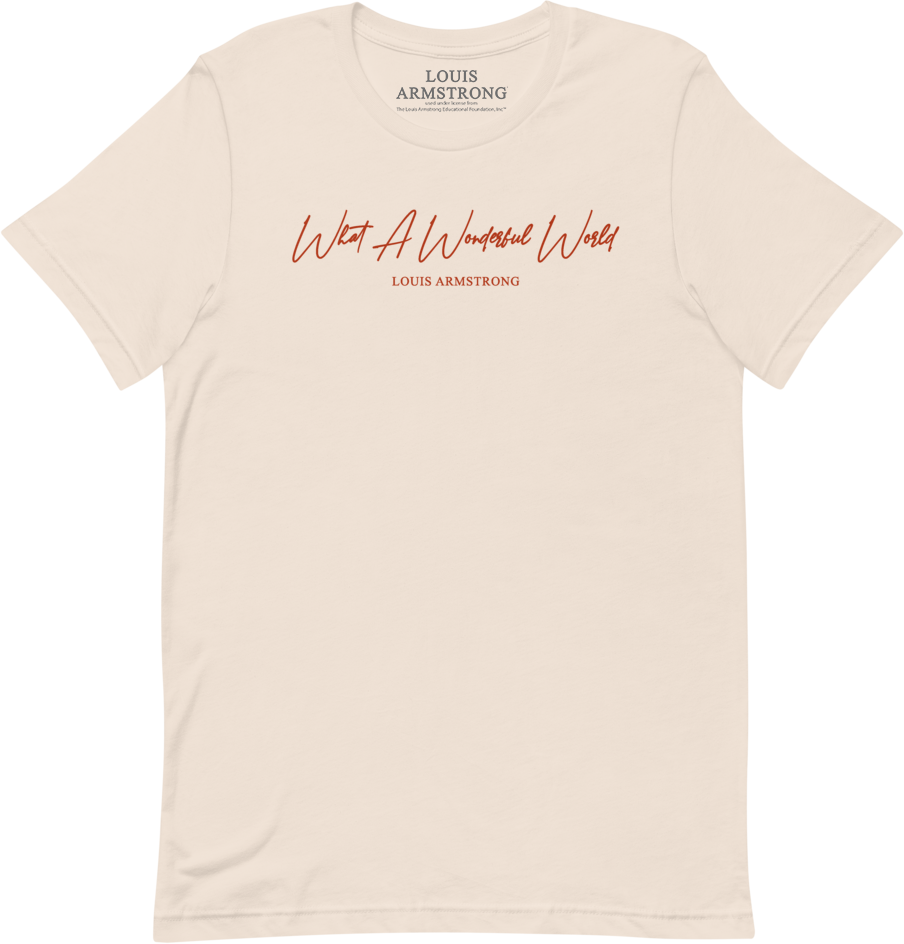 What A Wonderful World Khaki T-Shirt – Louis Armstrong Official Store
