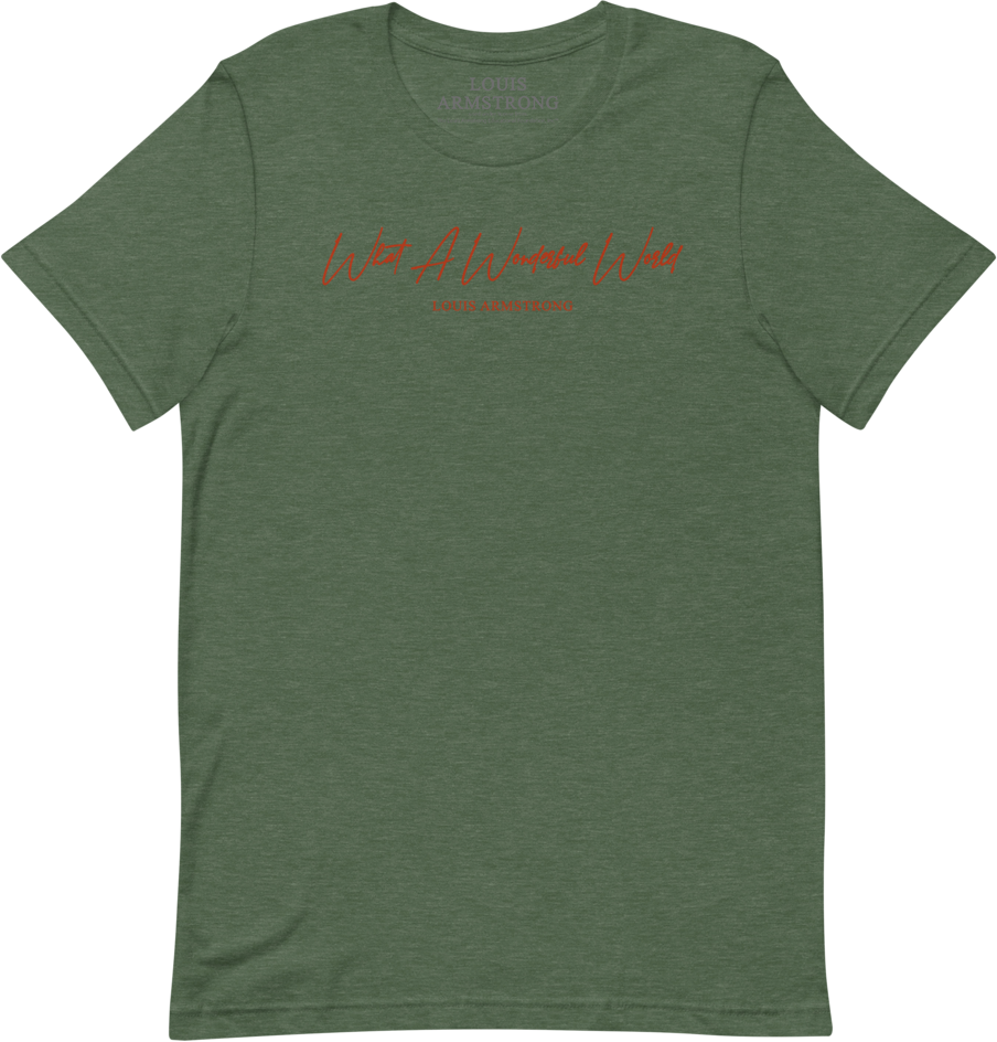 What A Wonderful World Heather Army Green T-shirt – Louis Armstrong  Official Store