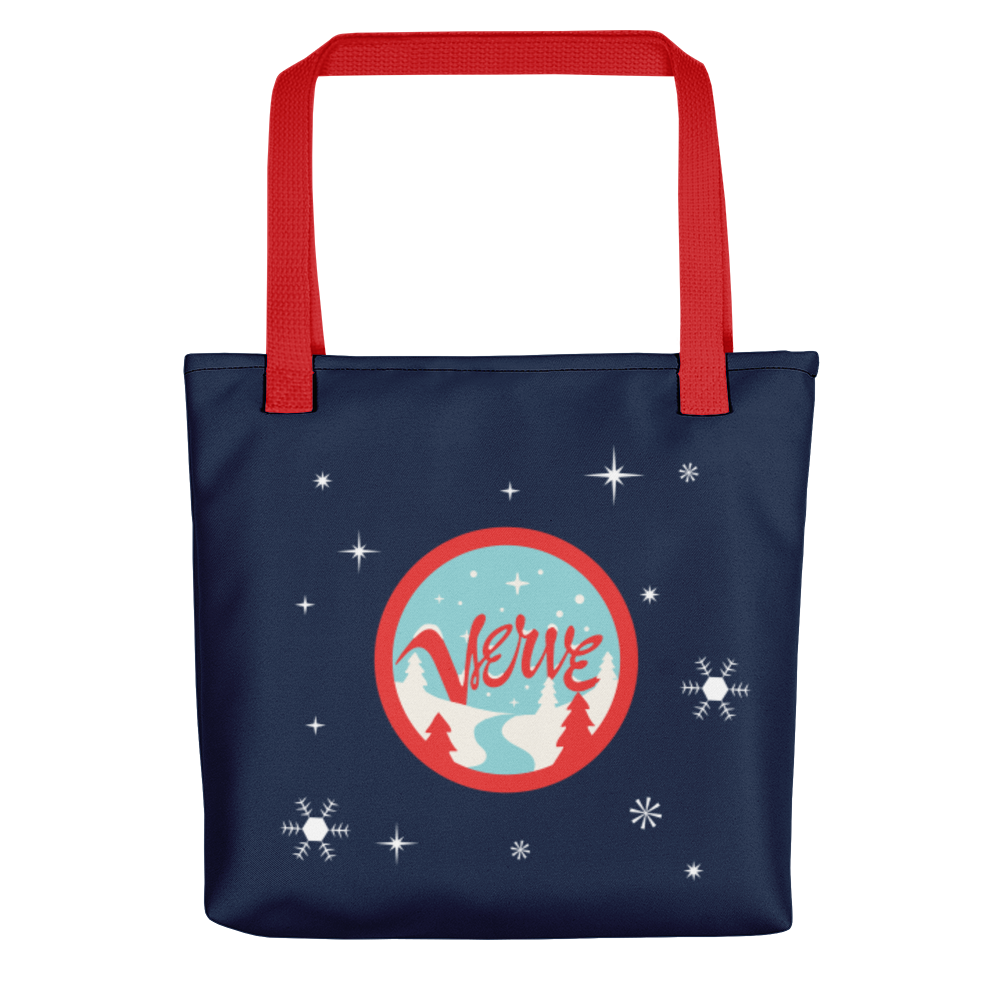 Louis Armstrong Cool Yule Snowfall Tote Bag Back