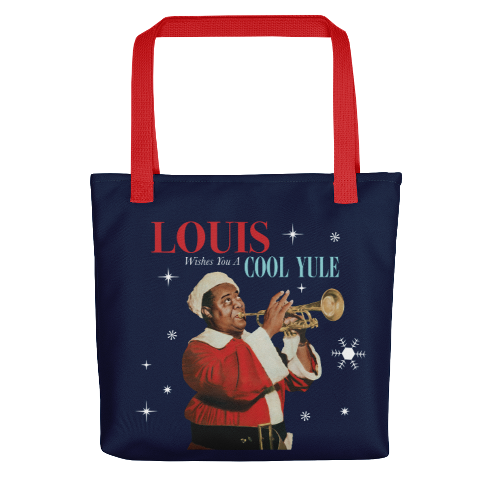 Louis Armstrong Cool Yule Snowfall Tote Bag Front